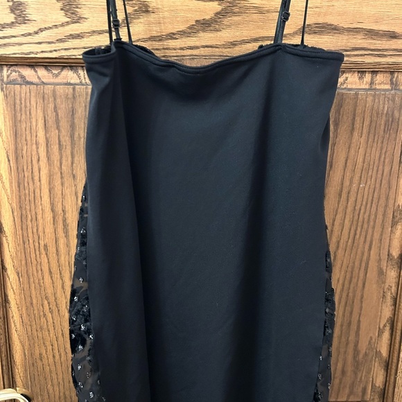 Victoria’s Secret Vintage Gold Label Black Velvet Sparkly Lingerie Black Dress - Picture 5 of 7